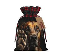 Bolsas de regalo ecológicas con cordón para Navidad, diseño de huellas de perro y mascotas, para necesidades festivas de cumpleaños