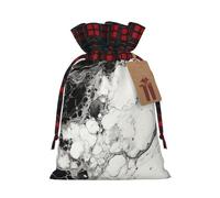 Bolsas de regalo ecológicas con estampado de mármol blanco y negro para necesidades festivas de cumpleaños