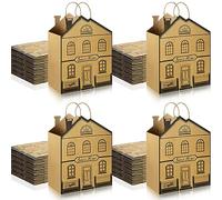 Bolsas de regalo en forma de casa, bolsas de regalo de papel con asas, regalos de agentes inmobiliarios, bolsas de regalo en forma de casa, bolsas de papel kraft para fiestas, bolsas de regalo para