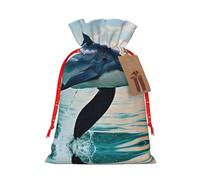 Bolsas de regalo festivas - Embalaje de regalo de Navidad con - Juego de bolsas de regalo reutilizables para celebraciones de vacaciones, lindo salto de delfines