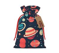 Bolsas de regalo festivas, embalaje de regalo de Navidad, juego de bolsas de regalo reutilizables para celebraciones de vacaciones, planetas del espacio exterior