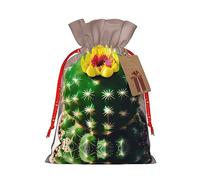 Bolsas de regalo festivas, embalaje de regalo de Navidad, juego de bolsas de regalo reutilizables para celebraciones de vacaciones, cactus florecientes