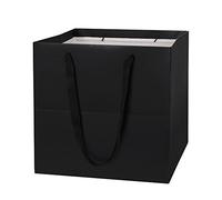 Bolsas de regalo grandes de 11.8 pulgadas, bolsas de regalo cuadradas reutilizables grandes para cumpleaños, boda, regalos de Navidad, muñeca (negro)