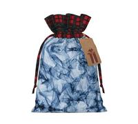 Bolsas de regalo impresas de mármol azul oscuro con cordón - Sacos de fiesta de Navidad - Bolsas festivas para golosinas, golosinas