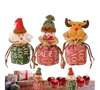 Bolsas De Regalo Navideñas,Bolsas De Tela Para Dulces Navideños,Bolsas de envoltura de punto de tela | Bolsa de almacenamiento navideña de tela bordada para niños, niños y adultos