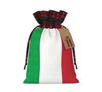 Bolsas de regalo navideñas con estampado de bandera de Italia, cordón de Navidad con bolsas de regalo, regalos y fiesta de Navidad