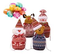 Bolsas de regalo para de Navidad - 4 piezas bolsas de Papá Noel muñeco de nieve reno, bolsas de tela para embalaje de regalo, para vecinos familiares y amigos
