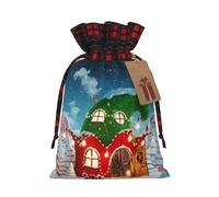 Bolsas de regalo para envolver la casa de los elfos, bolsas de Navidad para regalos para Navidad, cumpleaños, fiestas, festividades, reutilizables