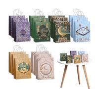 Bolsas de Regalo para Ramadán - Set de 18 Bolsas de Papel de 6 Estilos Diferentes, 21x15x8 cm, Perfectas para Regalos y Fiestas de Iftar, Reutilizables, Resistentes
