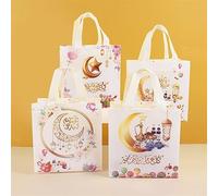 Bolsas de regalo para regalos, 4 unidades, bolsas de regalo no tejidas de Eid Mubarak 2023 Ramadán Kareem, bolsa de embalaje de caramelos, caja de embalaje para festivales islámicos musulmanes,