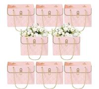 Bolsas de regalo para soporte de ramos de flores para arreglos florales, juego de cajas de regalo hechas de papel de alta calidad | 8 bolsas decorativas de embalaje floral con asa, caja de
