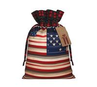 Bolsas de regalo patrióticas de arpillera con cordón de bandera estadounidense, bolsas de regalo de tela de primera calidad, ideales para cualquier ocasión