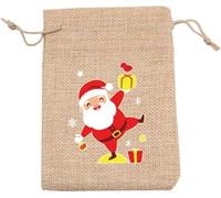 Bolsas de regalo pequeñas - Bolsas con cordón, 50 piezas/Bolsas de yute natural Bolsas con cordón de Navidad Bolsas de regalo Bonitas bolsas de embalaje de joyas for pulseras de caramelos(10 * 14cm)
