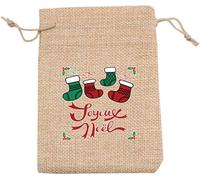 Bolsas de regalo pequeñas - Bolsas con cordón, 50 piezas/Bolsas de yute natural Bolsas con cordón de Navidad Bolsas de regalo Bonitas bolsas de embalaje de joyas for pulseras de caramelos(10 * 14cm)