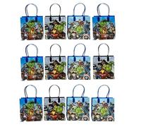 Bolsas de regalo pequeñas de calidad premium de Vengadores, color azul, rojo y negro, 12 piezas..