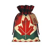 Bolsas de regalo retro de arpillera con cordón de la bandera de Canadá, bolsas de regalo de tela premium, ideales para cualquier ocasión