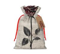 Bolsas de regalo reutilizables con cordón de arte botánico de rosas vintage para cumpleaños, bodas, regalos de fiesta y regalos festivos
