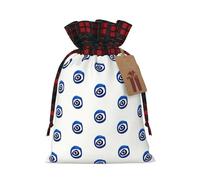 Bolsas de regalo reutilizables con cordón para Navidad, con estampado de ojos malvados, para cumpleaños, para envolver necesidades