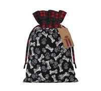 Bolsas de regalo reutilizables con cordón para regalo de Navidad, diseño de huellas de perro, cachorros, cumpleaños, para envolver necesidades