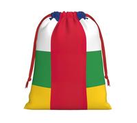 Bolsas de regalo reutilizables con estampado de bandera de África Central, bolsas de regalo de tamaño mediano, bolsas con cordón para regalos de Navidad, cumpleaños