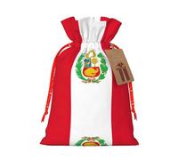 Bolsas de regalo reutilizables con estampado de bandera de Perú, bolsas de regalo con cordón para joyas y regalos, para ocasiones festivas