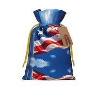 Bolsas de regalo reutilizables con estampado de bandera de Puerto Rico, bolsas de regalo con cordón para joyas y regalos, para ocasiones festivas