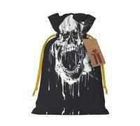 Bolsas de regalo reutilizables con estampado de calavera fantasma de terror, bolsas de regalo con cordón para joyas y regalos, para ocasiones festivas