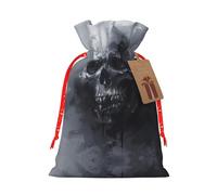 Bolsas de regalo reutilizables con estampado de calavera fantasma de terror, bolsas de regalo con cordón para joyas y regalos, para ocasiones festivas