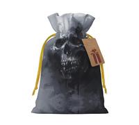 Bolsas de regalo reutilizables con estampado de calavera fantasma de terror, bolsas de regalo con cordón para joyas y regalos, para ocasiones festivas