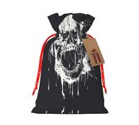 Bolsas de regalo reutilizables con estampado de calavera fantasma de terror, bolsas de regalo con cordón para joyas y regalos, para ocasiones festivas