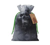 Bolsas de regalo reutilizables con estampado de calavera fantasma de terror, bolsas de regalo con cordón para joyas y regalos, para ocasiones festivas