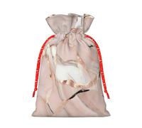 Bolsas de regalo reutilizables con estampado de mármol de oro rosa con cordón para regalos de fiesta