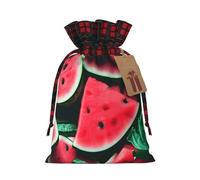 Bolsas de regalo reutilizables con estampado de sandía roja, bolsas festivas con cordón, aniversarios, recuerdos de boda