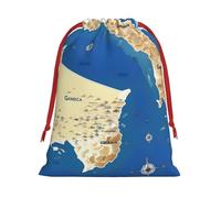 Bolsas de regalo reutilizables con impresión de mapa de Grecia, bolsas de regalo de tamaño mediano, bolsas con cordón para regalos de Navidad, cumpleaños