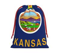 Bolsas de regalo reutilizables multiusos con estampado de la bandera del estado de Kansas, elegantes bolsas de regalo para mujeres, bolsas de regalo de Navidad