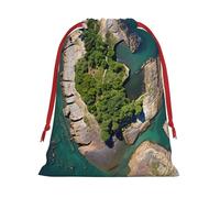 Bolsas de regalo reutilizables multiusos con estampado de mapa de EE. UU., elegantes bolsas de regalo para mujeres, bolsas de regalo de Navidad