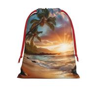 Bolsas de regalo reutilizables multiusos con estampado de playa hawaiana con palmeras, elegantes bolsas de regalo para mujeres, bolsas de regalo de Navidad