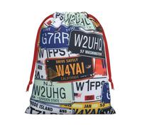 Bolsas de regalo reutilizables multiusos con impresión de matrícula, elegantes bolsas de regalo para mujeres, bolsas de regalo de Navidad