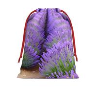 Bolsas de regalo románticas con cordón de varios tamaños, con estampado de lavanda, bolsas de regalo de tela, para cumpleaños, regalos de vacaciones y mucho más