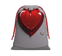 Bolsas de regalo románticas con estampado de corazones rojos, varios tamaños, bolsas de regalo con cordón para mujeres, Navidad, cumpleaños, reutilizables