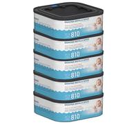 Bolsas de repuesto cuadradas jumbo compatibles con cubos compactos de Diaper Genie Compact y Classic con capacidad para hasta 810 pañales de tamaño recién nacido por recambio, paquete de 5
