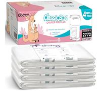 Bolsas de repuesto para cubo de pañales compatibles con recambios DEKOR CLASSIC para cubetas de pañales, paquete de 4 forros extra de 20% de longitud para 2772 pañales, 30% de grosor extra, control de