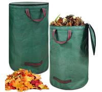 Bolsas De Residuos De Jardín 120L X 2 - Reutilizables Con Asas, Tela Fuerte Para Hojas Y Basura, Impermeables Y Resistentes