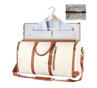 Bolsas de ropa para viajes, bolsa de fin de semana con bolsa para zapatos, bolsa de equipaje multifuncional, bolsa de ropa de viaje de moda para mujer, bolsa de viaje grande de piel sintética, Blanco,