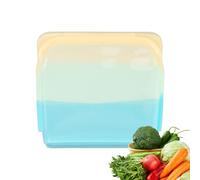 Bolsas de silicona reutilizables para almuerzo, a prueba de fugas, aptas para lavavajillas, gruesas, recipientes transparentes a prueba de fugas para aperitivos, sándwich, carne, marinar aperitivos de