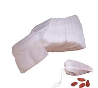 Bolsas de sopa con cordón - Bolsas de té con cordón - 100 bolsas naturales sin blanquear para café frío, bolsas de filtro de té no tejidas para té suelto, café