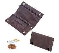 Bolsas de tabaco para hombre, bolsa de tabaco de cuero de primera calidad, bolsa de tabaco suave marrón oscuro, bolsa de tabaco hecha a mano, bolsa de tabaco portátil impermeable con botones