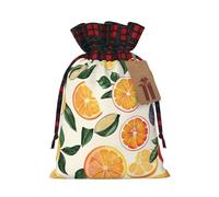 Bolsas de tela con cordón con patrón de frutas cítricas, bolsas de regalo para correo, boda, Navidad, almacenamiento de papel de regalo