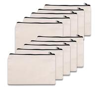 Bolsas de Tela Cremallera, 10 Piezas Bolsas de Maquillaje de Lona Viaje Multiuso Estuche de Lápices Tela Organizador de Papelería Bricolaje para Niño, Estudiantes y Adulto