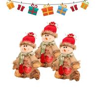 Bolsas De Tela De Lino Para Dulces NavideñOs De Manzana (2025), Con Cremallera, Reutilizables, Extragrandes, Con Papá Noel, MuñEco De Nieve Y Reno Para DecoracióN De Festivales (B*3)